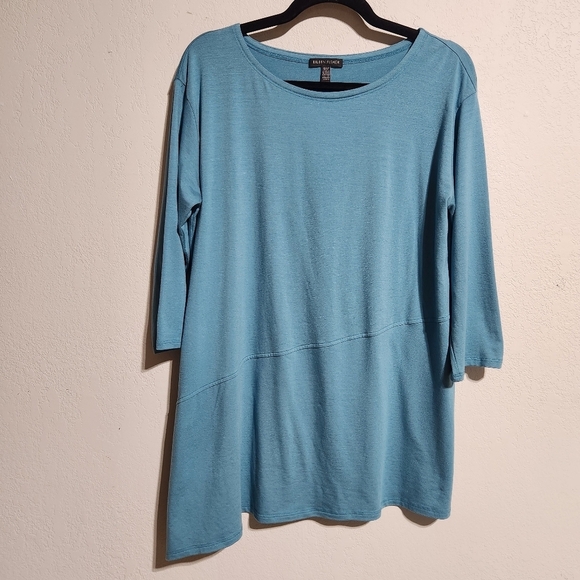 Eileen Fisher Tops - EUC EILEEN FISHER BLUE ASYMMETRICAL BALLET TUNIC TOP SZ M